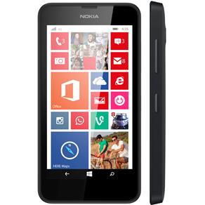 Smartphone Microsoft Lumia 635 Preto com Windows Phone 8.1, Tela 4.5", 4G, Câmera 5MP e Processador Quad Core de 1.2 GHz - Tim