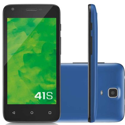 Smartphone Mirage 41S 3G QuadCore 1GB RAM Dual Câmera 5MP+3MP Tela 4,5" Dual Chip Android 5.1 Preto/Azul P9027
