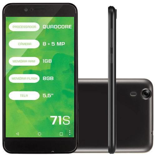 Smartphone Mirage 71S Dual Chip 3G RAM 1GB Quad Core Tela 5.5" Dual Camera 8MP+5MP Android 5.1 Preto