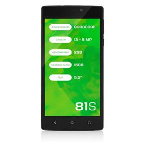 Smartphone Mirage 81s 4g Quadcore 2gb Ram Dual Câmera 13mp+8mp Tela 5,5" Dual Chip Android 5 Preto - P9028
