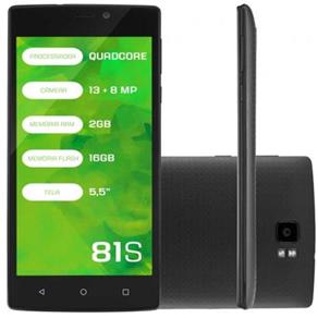Smartphone Mirage 81S 4G QuadCore 2GB RAM Dual Câmera 13MP+8MP Tela 5,5 Dual Chip Android 5