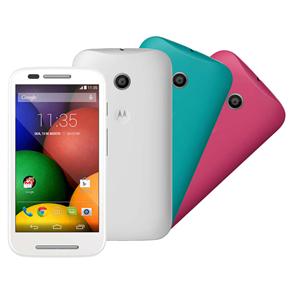 Smartphone Moto E™ DTV Colors Branco com TV Digital, Dual Chip, Tela de 4.3”, Android 4.4, 3G, Wi-Fi, Câmera 5MP e Duas Capas Coloridas