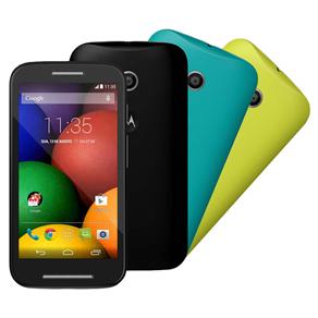 Smartphone Moto E™ DTV Colors Preto com TV Digital, Dual Chip, Tela de 4.3”, Android 4.4, 3G, Wi-Fi, Câmera 5MP e Duas Capas Coloridas