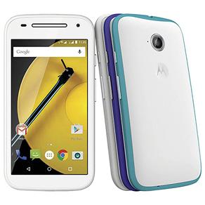 Smartphone Moto E™ (2ª Geração) 4G Colors Branco com 16GB, Dual Chip, Câmera 5MP, Tela de 4.5”, Android 5.0, Processador Quad-Core e 3 Motorola Bands