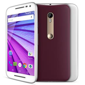 Smartphone Moto G™ (3ª Geração) Cabernet Branco com Tela de 5'', Dual Chip, Android 5.1, 4G, Câmera 13MP e Processador Quad-Core de 1.4 GHz - Oi