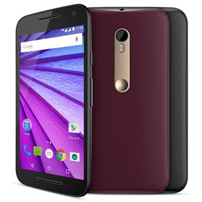 Smartphone Moto G™ (3ª Geração) Cabernet Preto com Tela de 5'', Dual Chip, Android 5.1, 4G, Câmera 13MP e Processador Quad-Core de 1.4 GHz - Oi
