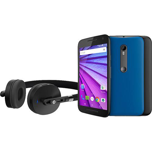 Smartphone Moto G (3ª Geração) Edição Especial Music Dual Chip Android 5.1 Tela 5" 16GB 4G Câmera 13MP + Fone Sem Fio Bluetooth - Preto