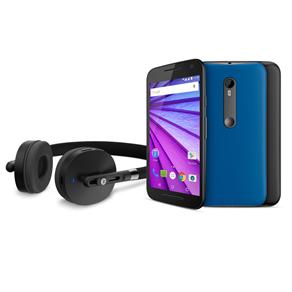 Smartphone Moto G™ (3ª Geração) Music 16GB Preto com Tela de 5'', Dual Chip, Android 5.1, 4G, Câmera 13MP e Processador Quad-Core de 1.4 GHz