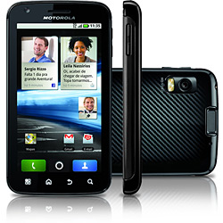 Smartphone Motorola ATRIX Preto - GSM C/ Sistema Operacional Android 2.2, Processador Dual Core, Tecnologia 3G, Wi-Fi, TouchScreen C/ Tela 4", Câmera 5MP C/ Zoom 8x, Filmadora HD, MP3 Player, Rádio FM, Bluetooth 2.1, Fone, Cabo de Dados e Memória Interna
