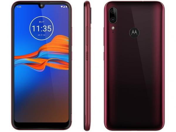 Smartphone Motorola E6 Plus 32GB Rubi 4G 2GB RAM - Tela 6,1" Câm. Dupla + Câm. Selfie 8MP Dual Chip