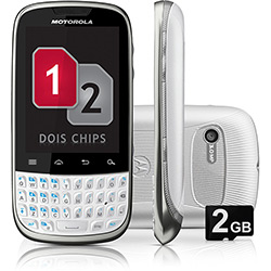 Smartphone Motorola Fire, Desbloqueado, Branco, Dual Chip - Android 2.3, Câmera 3MP, 3G, Wi-Fi, Memória Interna 150MB e Cartão de Memória 2GB