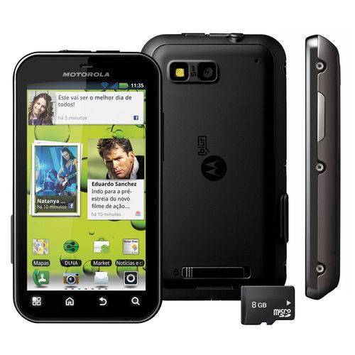 Smartphone Motorola Mb525, Preto, Tela de 3.7", 2gb, 5mp