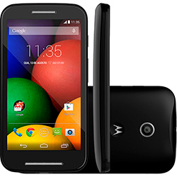 Tudo sobre 'Smartphone Motorola Moto e Desbloqueado Preto Android 4.4 3G Wi-Fi Câmera 5MP 4GB GPS'