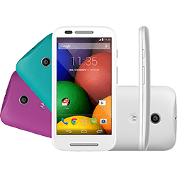Smartphone Motorola Moto e DTV Colors Dual Chip Desbloqueado Android 4.4 Tela 4.3" 4GB 3G Wi-Fi Câmera 5MP GPS TV Digital - Branco