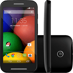 Smartphone Motorola Moto e Dual Chip Desbloqueado Preto Android 4.4 3G Wi-Fi Câmera de 5MP 4GB GPS