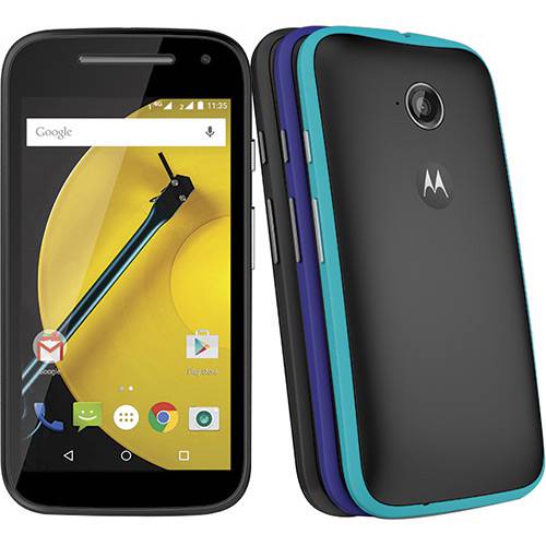 Smartphone Motorola Moto e (2ª Geração) Colors Dual Chip Desbloqueado Android Lollipop 5.0 Tela 4.5" 16GB Wi-Fi Câmera de 5MP Preto