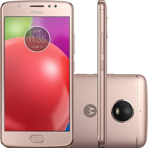 Smartphone Motorola Moto E4 Dual Chip Android 7.1 Tela 5" Quad-Core 16GB 4G Wi-Fi Câmera 8MP - Ouro Rosê