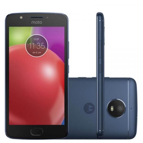 Smartphone Motorola Moto E4 16GB Preto com Capa Azul Safira