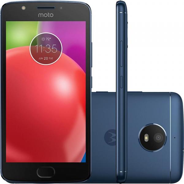 Smartphone Motorola Moto E4 XT1763 com 16GB, Azul Safira Tela 5, Dual Chip, Android 7.1, 4G, Câmera 8MP, Processador Quad-Core e 2GB de RAM