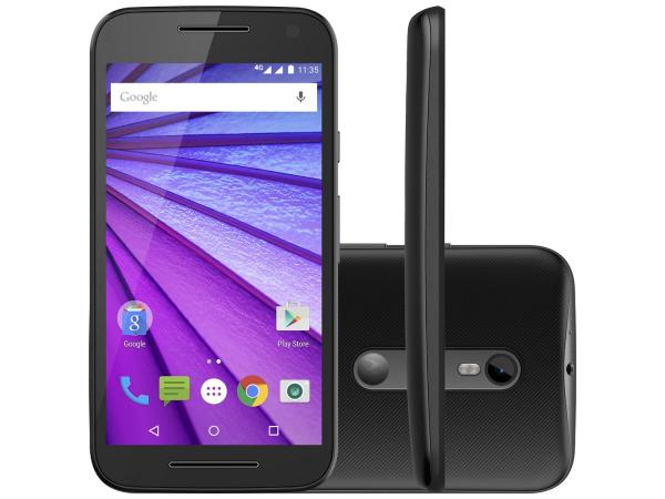 Smartphone Motorola Moto G 3ª Geração 16GB Preto - Dual Chip 4G Câm. 13MP + Selfie 5MP Desbl. TIM