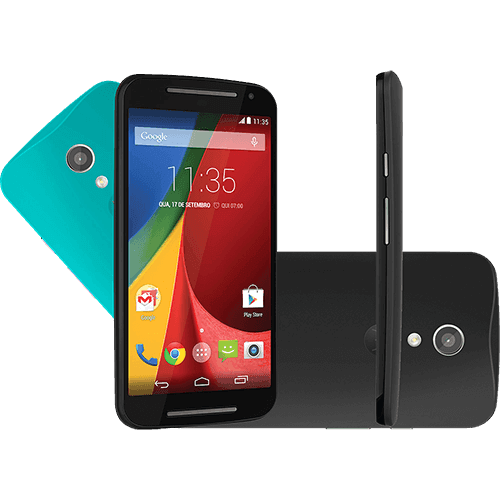 Smartphone Motorola Moto G (2ª Geração) Colors Dual Chip Android 5.0 Tela 5" 8GB 3G Câmera 8MP - Preto