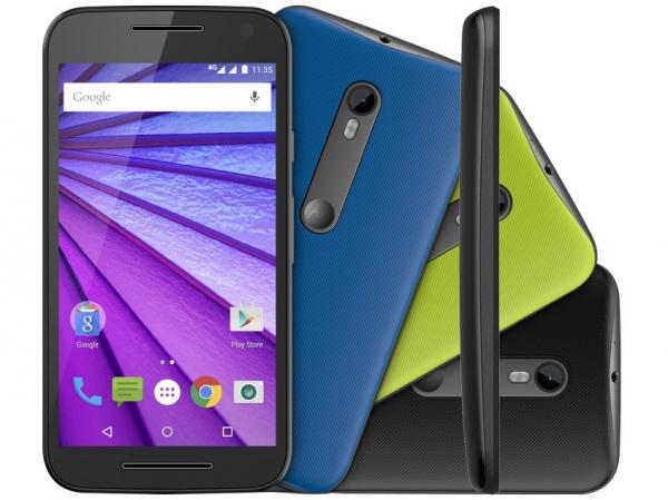 Tudo sobre 'Smartphone Motorola Moto G 3ª Geração Colors HDTV - Preto 16GB Dual Chip 4G Câm. 13MP + Selfie 5MP'