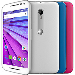 Tudo sobre 'Smartphone Motorola Moto G (3ª Geração) DS Colors com HDTV Dual Chip Desbloqueado Oi Android 5" 16GB Câmera 13MP - Branco + 2 Capas'