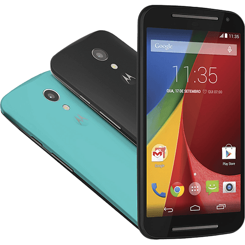 Smartphone Motorola Moto G (2ª Geração) DTV Colors Dual Chip Desbloqueado Android 4.4 Tela 5" 16GB 3G Wi-Fi Câmera de 8MP Preto