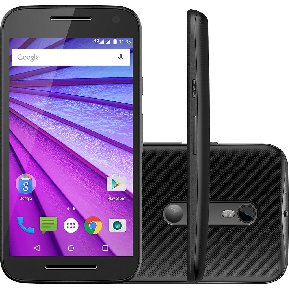 Smartphone Motorola Moto G (3ª Geração) Dual Chip Android 5.1.1 Lollipop Tela 5" 8GB + Cartão de Memória 8GB - Preto