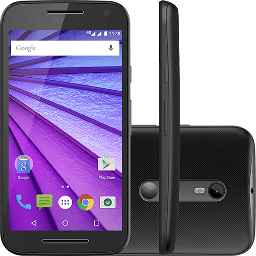 Smartphone Motorola Moto G (3ª Geração) Dual Chip Android 5.1 Tela 5" 8GB 4G Câmera 13MP - Preto