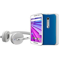 Smartphone Motorola Moto G (3ª Geração) Music Dual Chip Desbloqueado Android Lollipop 5.1 Tela 5" 16GB Wi-Fi Câmera de 13MP - Branco