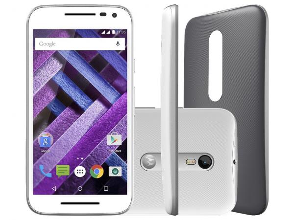 Tudo sobre 'Smartphone Motorola Moto G 3ª Geração Turbo 16GB - Branco Dual Chip 4G Câm. 13MP + Selfie 5MP Tela 5”'