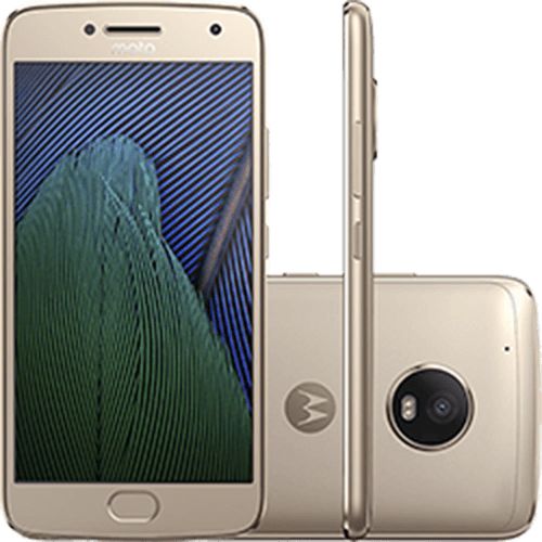 Smartphone Motorola Moto G5 Plus Xt1685 Dual Sim 32gb Tela 5.2 12mp-5mp os 7.0-Dourado