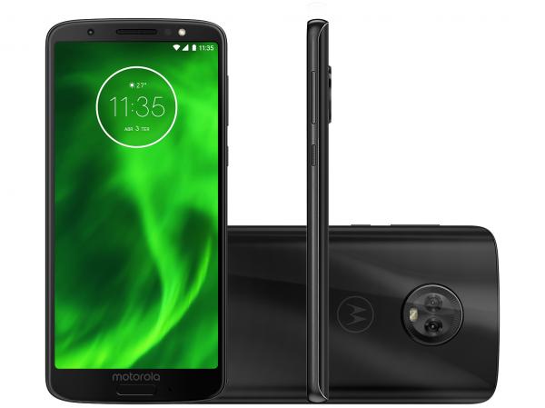 Smartphone Motorola Moto G6 64GB Preto 4G - 4GB RAM Tela 5,7” Câm. Dupla + Câm. Selfie 8MP