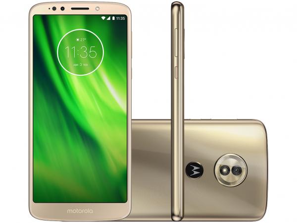 Tudo sobre 'Smartphone Motorola Moto G6 Play 32GB Ouro 4G - 3GB RAM Tela 5.7” Câm. 13MP + Câm. Selfie 8MP'