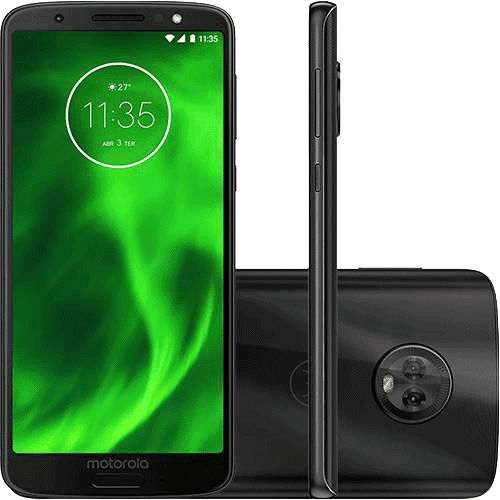 Smartphone Motorola Moto G6 XT1925-5 Dual Sim Tela 5,7" 64GB Interno 4GB Ram Câmera Traseira 12MP+5MP Frontal 8MP 4G Preto