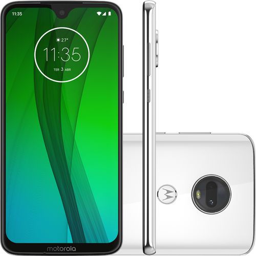 Smartphone Motorola Moto G7 64GB Dual Chip Android Pie - 9.0 Tela 6.24" 1.8 GHz Octa-Core 4G Câmera 12 + 5MP - Branco Polar