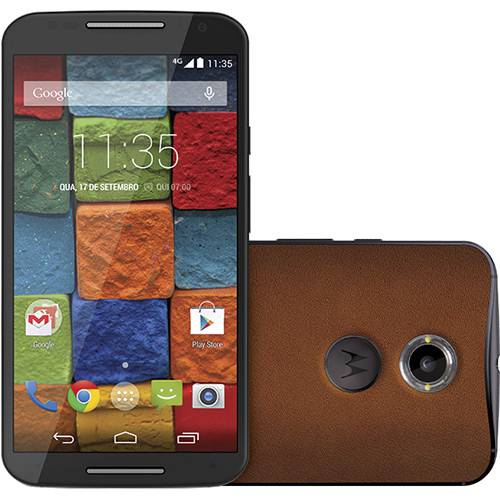 Tudo sobre 'Smartphone Motorola Moto X 2ª Geração Couro Vintage Desbloqueado Android Lollipop 5.0 Tela 5.2" 32GB 4G Wi-Fi Câmera 13MP - Marrom'