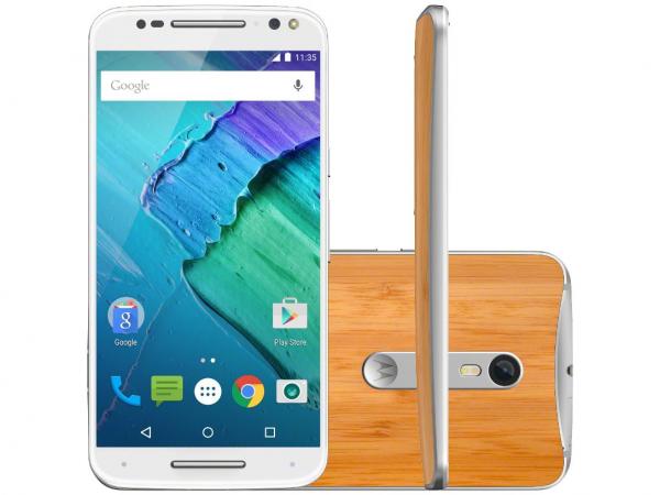 Smartphone Motorola Moto X Style 32GB - Branco e Bambu Dual Chip 4G Câm. 21MP + Selfie 5MP