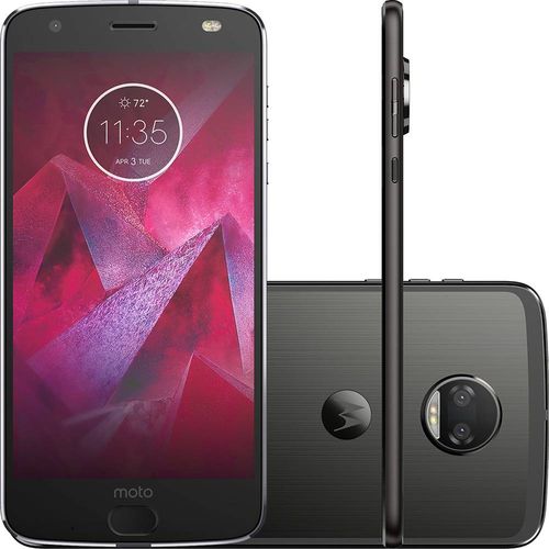 Smartphone Motorola Moto Z2 Force XT1789 64GB, Dual Chip, 4G, Android 7.1, Câm 12MP, Tela 5.5'', Wi-Fi Onix