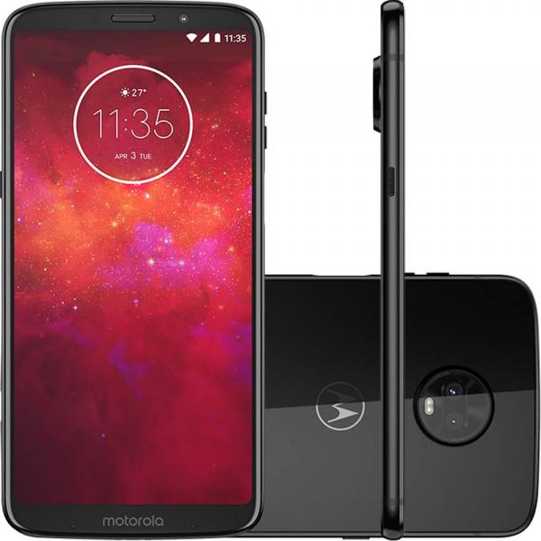 Smartphone Motorola Moto Z3 Play 128gb Dual Android 8.1 Tela 6" Octacore 636 1.8Ghz 12 MP+5 MP Ônix