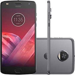 Smartphone Motorola Moto Z2 Play - Hasselblad True Zoom Edition Dual Chip Android 7.1.1 Nougat Tela 5,5" Octa-Core 2.2 GHz 64GB Câmera 12MP - Platinum