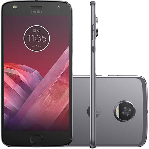 Smartphone Motorola Moto Z2 Play New Sound Edition Dual Chip Tela 5.5" Android 7.1 Nougat Octa-Core 2.2 GHz (Snapdragon 626) 64GB 4G Wi-Fi Câmera 12MP - Platinum
