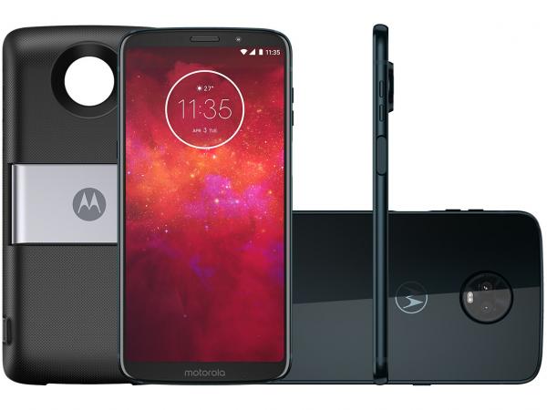 Tudo sobre 'Smartphone Motorola Moto Z3 Play PowerPack DTV - 64GB Índigo 4G 4GB RAM 6” Câm. Dupla + Selfie 8MP'