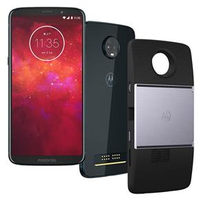 Smartphone Motorola Moto Z3 Play Projetor Índigo 64GB, Tela 6'', Dual Chip, Câmera Traseira Dupla, Android 8.1, Processador Octa-Core e 4GB de RAM
