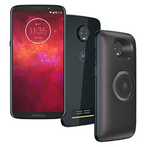 Smartphone Motorola Moto Z3 Play Stereo Speaker Índigo 64GB, Tela 6'', Dual Chip, Câmera Traseira Dupla, Android 8.1, Processador Octa-Core e 4GB RAM