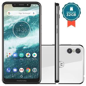 Smartphone Motorola One 64GB + SD 32GB 4GB Ram Octa-Core Tela 5.9` Dual Câmera 13+2MP Branco