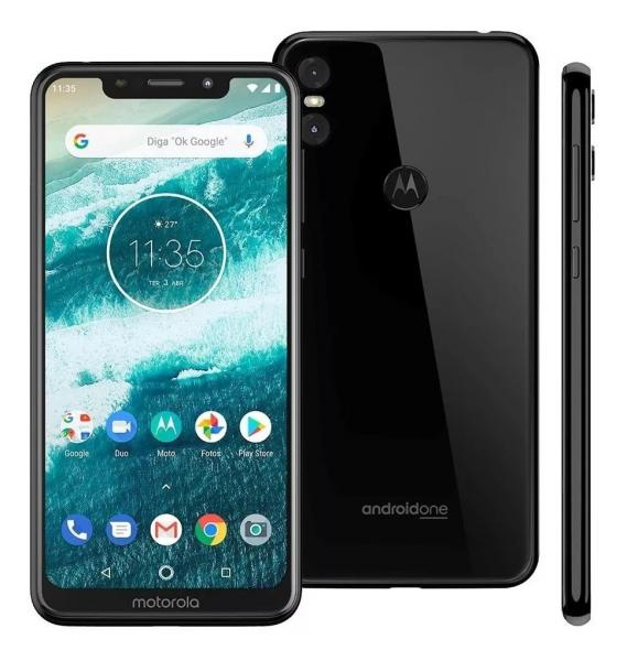 Smartphone Motorola ONE XT1941 5.9” 32GB 3GB RAM 4G Dual Sim Câm. 13MP + 2MP Frontal 8MP Preto( Ediçao Limitada)