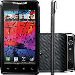 Smartphone Motorola RAZR Desbloqueado Tim, Preto - Android 2.3, Processador Dual Core, Tela Touch 4.3", Câmera 8MP, 3G, Wi-Fi e Memória Interna de 16GB