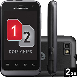 Smartphone Motorola XT320 Defy Mini Preto, Android 2.3, Desbloqueado, Câmera 3MP, 3G, Wi-Fi e Cartão de 2GB